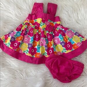Colorful Floral Baby Dress with Diaper Cover